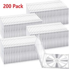 200 Pack 5.2mm CD Case Slim Single Super Clear PP Plastic DVD Disc Storage Cover picture