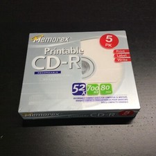 New Memorex Printable Recordable Blank CD-R, 5 Pack 52x 700MB 80 min CDs picture