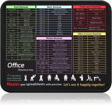 Office Shortcut Mouse Pad for Excel/Word/PPT/Windows (11.8