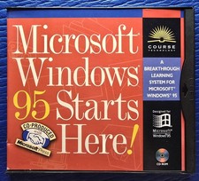  Microsoft Windows 95 Starts Here - vintage CD-ROM educational software picture