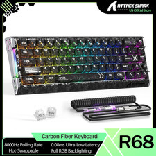 ATTACK SHARK R68HE 68 Keys Wired Carbon Fiber  Keyboard With C01ULTRA RGB Cable picture