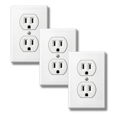 Fake Electrical Outlet, Funny Prank Sticker Set Real Size Wall Plug Decal 3 Pack picture