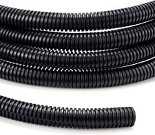 3/8 Inch Split Wire Loom Tubing 10ft Black Flexible Conduit Automotive Protector picture