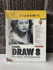 Corel Draw 8 CorelDraw 3 Disc Set PC CD-ROM Software Windows Sealed Academic NOS picture
