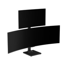 Suptek Dual Monitor Stand with Base Vertical Stack Screen Free-Standing Monit... picture