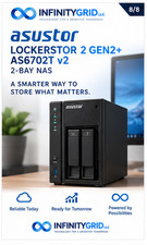 ASUSTOR Lockerstor 2 Gen2+ AS6702T v2 2-Bay NAS 5GbE 4GB DDR4 NVMe picture
