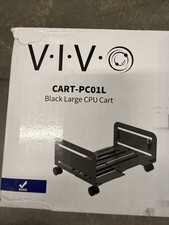 Computer Tower Cart VIVO CART-PC01L Black Metal Wheeled Adjustable  picture