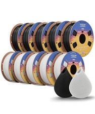 10KG High Speed PLA Filament 1.75mm 10-Pack 1kg Spool for FDM 3D Printer Black picture