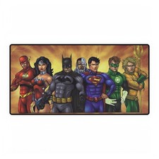 DC Comics Justice League Orange Background Lineup Mouse Pad Desk Mats picture