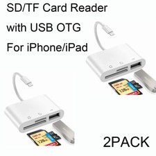 2PACK SD TF Card Reader for iPhone, Memory card reader with Usb Camera Adapter picture