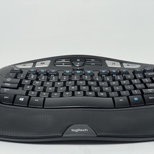Logitech K350 W/ USB Dongle Wireless Wave Ergonomic Keyboard Unifying Receiver picture