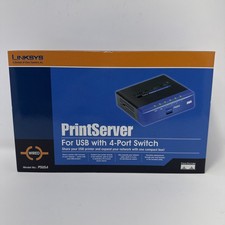 Linksys Cisco PSUS4 PrintServer for USB with 4-port Switch New In The Box,Sealed picture