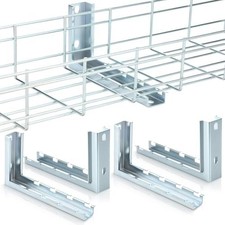4Pcs 8” L Type Bracket Wire Mesh Cable Tray L-Shaped Wall Bracket Zinc Plated Wi picture