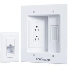 Sleek TV Cord Hider with Dual Outlet & Cable Pass-Through picture