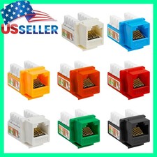 RJ45 Keystone Jack for Wall Plates Cat5e Punch Down Ethernet Internet Port LOT picture