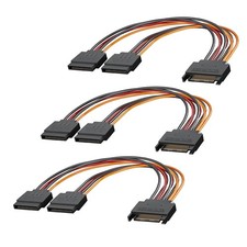 Mbiydeg 3-Pack 15 Pin SATA Power Splitter Cable, 8 Inch Sata Male to 8 inches  picture