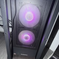 PowerSpec Gaming Desktop Tower PC, RGB Lighting, Black, Mesh Front picture