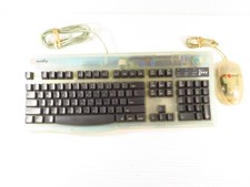 Vintage Rare Macally USB Retro Apple Imouse (Clear) Mouse + iKey Keyboard (Blue) picture