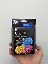 HP CZ138FN#RFD 61XL/61 Black & Tri-Color Ink Cartridges (2) Expiration Jan 2028 picture