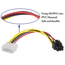 2pcs 4-pin Molex to 6-pin PCI-E Express Cable Graphics Adapter Conversion Cable picture