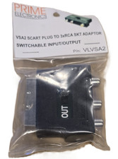 Prime VLVSA2 SCART Plug to 3 x RCA Socket Adaptor Switchable Input/Output AV picture