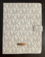 Genuine Michael Kors Tablet Folio Case and Stand Rich Signature Vanilla Leather picture