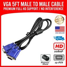 Vga Cable Video Male to Male for PC Monitor TV - SVGA 15 Pin Cord Full HD 1080p picture