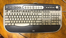 HP 5308 Wired USB Multimedia Keyboard QWERTY English Silver/Black 5185-2027 picture