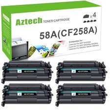 Aztech 58A CF258A 58X CF258X Toner Cartridge M404n M404dn M428fdw 4 Pack picture