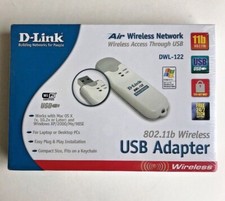 D-LINK DWL-122 USB ADAPTER 802.11b WIRELESS NETWORKING MAC/PC/WINDOWS DONGLE NEW picture