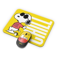 Peanuts Snoopy Mouse and Mouse Pad Combo, Chill Out - Yellow picture