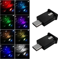 PCS USB Type C LED Ambient Light, 8 Colors RGB Dynamic Atmosphere Lamp Car Inter picture