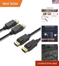 VESA Certified 8K DisplayPort to DisplayPort Braided Cable 6 Feet - 2 Pack picture