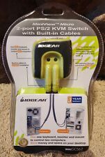New Sealed IOGEAR MiniView Micro 2-port PS/2 KVM Switch Built Cables Model GCS62 picture