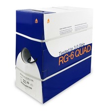 1000Ft RG6 CMR CCS Quad Shield Coax Cable Black picture