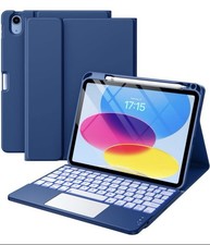Harvopu Compatible for iPad 11th 10th Generation Case with Keyboard (Navy Blue) picture