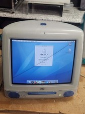 Clean Vintage Retro Apple iMac G3 2001 Blue Slot CD Powers Up OSX 10.4.11 400Mhz picture