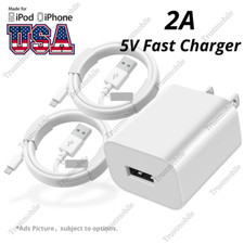 For iPhone 6 6s 7 8 X XR XS 11 12 13 USB Fast Wall Charger Brick Charging Cable picture