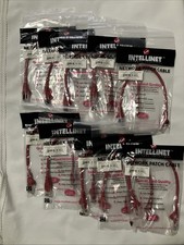 10-PACK Intellinet 1ft CAT5e UTP Ethernet RJ45 Full 8-Wire Patch Cable, Red, New picture