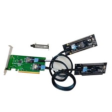 Built-in SFF-8654 SlimSAS To 4Port PCIe X16 X4X4 2*PCIe 4.0 Slot Adapter +Cables picture