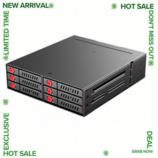 NEW SATA HDD SSD Hot Swap Cage 6 Bay Hard Drive Dock 5.25 Inch with Fans picture
