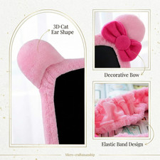 1 Pcs Cute Cat Ear Computer Monitor Cover, Kawaii Pink Dustproof Screen Prote... picture