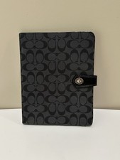 Vintage Coach Black Canvas & Patent Leather Turn Lock iPad Tablet Case Cover Y2K picture