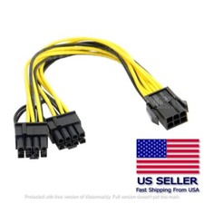 10 PACK PCIE 6 pin Female - Dual PCI-E 8 pin (6+2) Male GPU Power Cable Splitter picture