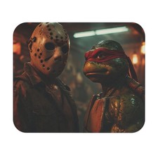 Jason Voorhees & Raphel Teenage Mutant Ninja Turtles Mouse Pad Friday the 13th  picture