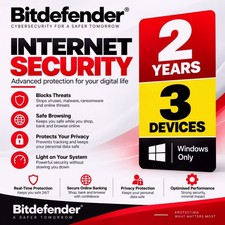 Bitdefender Internet Security - 2 Years 3 WINDOWS PC + Daily VPN picture