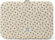 Cute Quilted 13 Inch Floral Laptop Sleeve - Padded Protective Case for Laptops picture