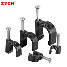 100PCS Round Cable Clips Electrical Wire Holder Wall Nail 4-10mm. picture