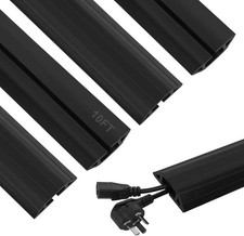 Floor Cable Cover 10Ft 2Pcs Heavy Duty PVC Cable Protector Electric Cord Hider picture