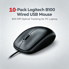 10-Pack, Logitech B100 Wired USB Mouse, 800 DPI Optical Tracking for PC Laptop picture